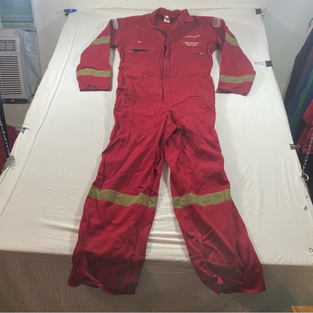 Wenaas Halliburton Coveralls Men size 52 Tall Cotton Reflective  Zip Pockets